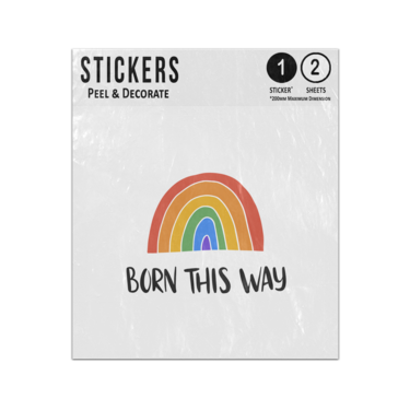 Picture of Born This Way Hand Drawn Colourful Rainbow Pink Diamond Stars Sticker Sheets Twin Pack