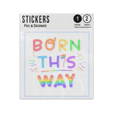 Picture of Born This Way Lettering Rainbow Flag Gay Pride Sticker Sheets Twin Pack