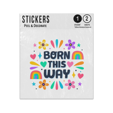 Picture of Born This Way Quote Gay Pride Doodles Sticker Sheets Twin Pack