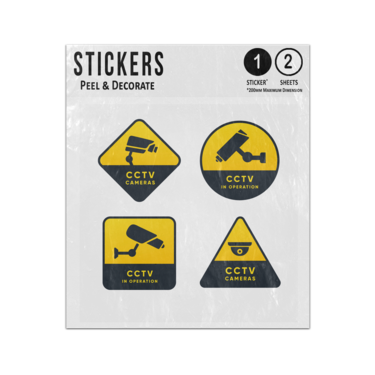 Picture of Cctv Operation Surveillance Warning 24 Hour Sign Collection Sticker Sheets Twin Pack
