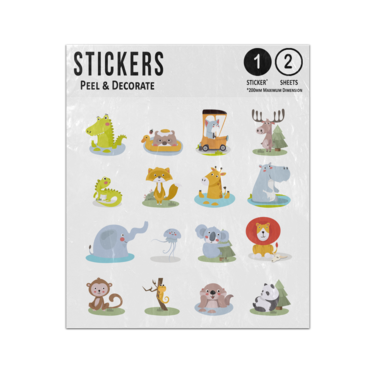 Picture of Cute Cartoon Animals Collection Sticker Sheets Twin Pack