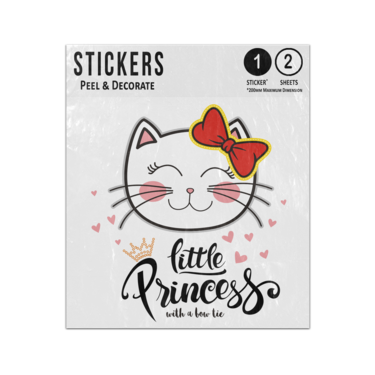 Picture of Cute Smiling Cat Face Little Princess With A Bow Tie Sticker Sheets Twin Pack