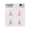 Picture of Eiffel Tower Paris France Painted Pink Watercolour Sticker Sheets Twin Pack
