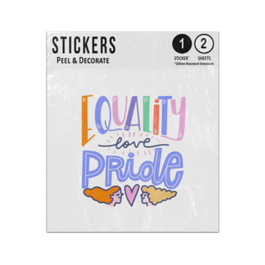 Picture of Equality Love Pride Lettering Girl Love Doodles Sticker Sheets Twin Pack
