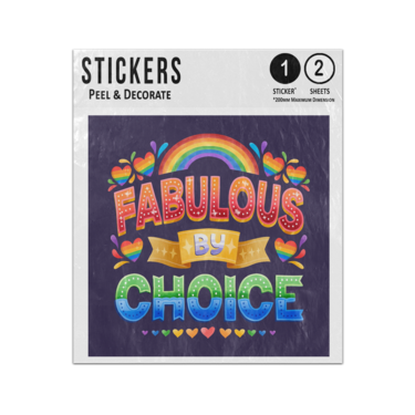 Picture of Fabulous By Choice Pride Day Lettering Lgbt Rainbow Doodles Sticker Sheets Twin Pack