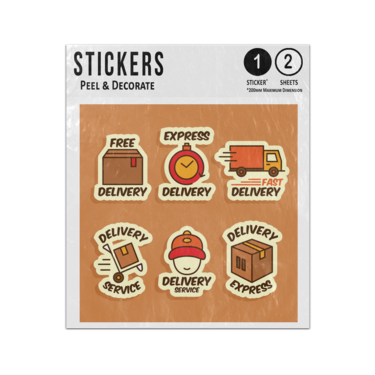 Picture of Free Delivery Express Fast Services Labels Set Sticker Sheets Twin Pack