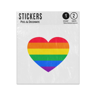 Picture of Gay Pride Heart Filled Rainbow Flat Design Sticker Sheets Twin Pack