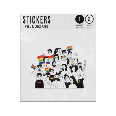 Picture of Gay Pride People Men Women Lgbtq Parade Sticker Sheets Twin Pack