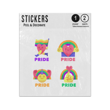 Picture of Gay Pride Rainbow Labels Illustration Set Sticker Sheets Twin Pack
