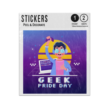 Picture of Geek Pride Day Gamer Pc Controller 8 Bit Sticker Sheets Twin Pack
