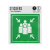 Picture of Green Emergency Evacuation Assembly Point Sign Sticker Sheets Twin Pack