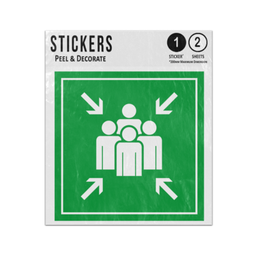 Picture of Green Emergency Evacuation Assembly Point Sign Sticker Sheets Twin Pack