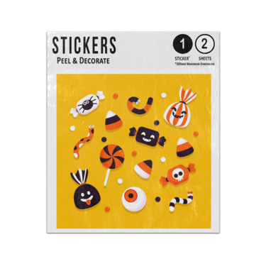 Picture of Halloween Elements Trick Or Treat Candies Lollies Sweets Sticker Sheets Twin Pack