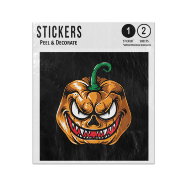Picture of Halloween Evil Shape Grimacing Mouth Pumpkin Sticker Sheets Twin Pack