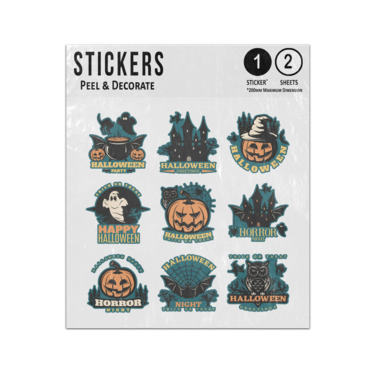 Picture of Halloween Ghost Pumpkin Bags Badges Emblems Sticker Sheets Twin Pack
