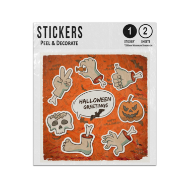 Picture of Halloween Greetings Speech Bubble Gruesome Body Parts Sticker Sheets Twin Pack