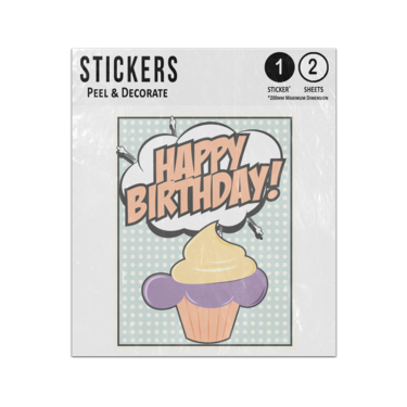 Picture of Happy Birthday Speech Bubble With Cup Cake  Sticker Sheets Twin Pack
