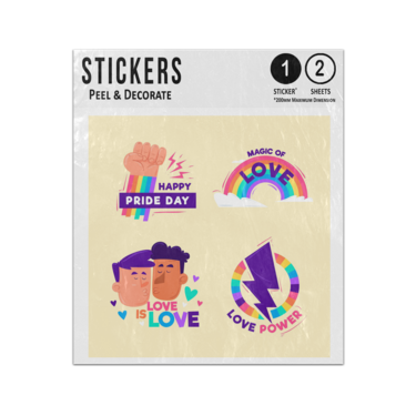 Picture of Happy Pride Day Fist Magic Of Love Rainbow Power Illustrations Sticker Sheets Twin Pack