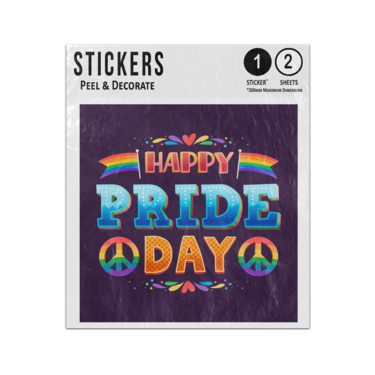 Picture of Happy Pride Day Lettering With Gay Peach Sign Symbols Sticker Sheets Twin Pack