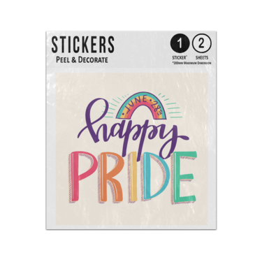 Picture of Happy Pride June 28Th Rainbow Lettering Message Sticker Sheets Twin Pack