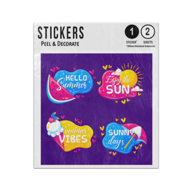 Picture of Hello Summer Enjoy Sun Days Sunny Vibes Quotes And Doodles Sticker Sheets Twin Pack