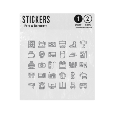 Picture of Home Appliances Line Icons Household Collection Set Sticker Sheets Twin Pack