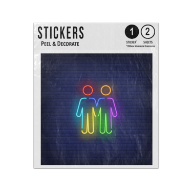 Picture of Homosexual Male Couple Neon Sign Lgbt Gay Pride Sticker Sheets Twin Pack