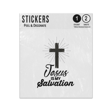 Picture of Jesus Is My Salvation Crucifix Cross Symbol Illustration Sticker Sheets Twin Pack