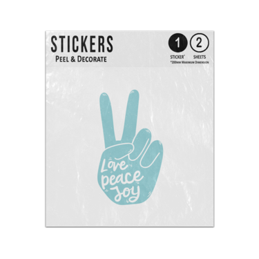 Picture of Love Peace Joy Lettering Inside Peach Sign Hand Drawing Sticker Sheets Twin Pack