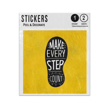 Picture of Make Every Step Count Footprint Shoe Illustration Motivation Quote Sticker Sheets Twin Pack