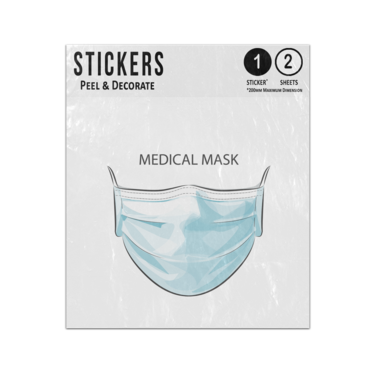 Picture of Medical Surgical Face Mask Water Colour Illustration Sticker Sheets Twin Pack