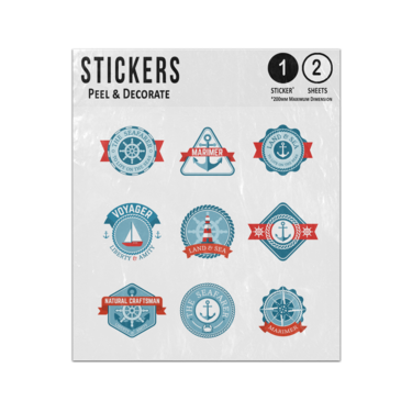 Picture of Nautical Seafarer Land Sea Anchor Badge Collection Sticker Sheets Twin Pack