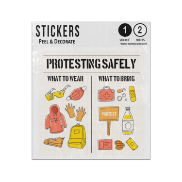 Picture of Protesting Safely Guidance What To Wear And Bring Infographics Sticker Sheets Twin Pack