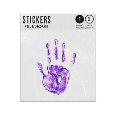 Picture of Purple Handprint Printed Impression Sticker Sheets Twin Pack