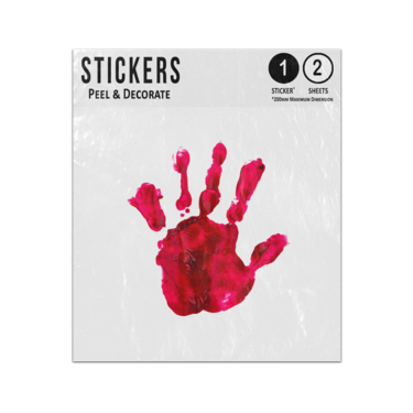 Picture of Red Handprint Hand Painted Watercolour Sticker Sheets Twin Pack