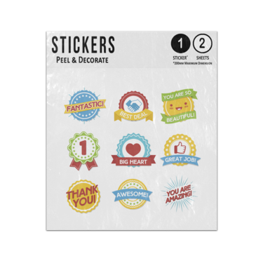 Picture of Reward Badges Fantastic Thank You Great Job Best Awesome Amazing Sticker Sheets Twin Pack