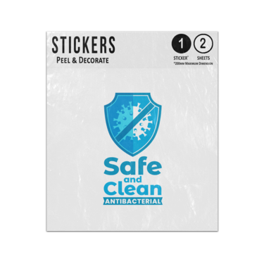 Picture of Safe And Clean Antibacterial Virus Protective Shield Sticker Sheets Twin Pack