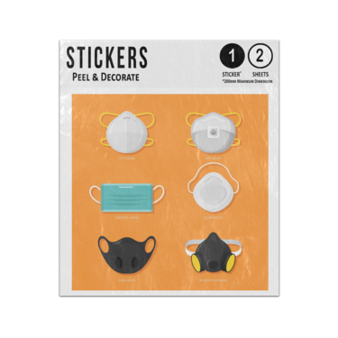 Picture of Virus Face Mask Types Illustrations Infographics Sticker Sheets Twin Pack