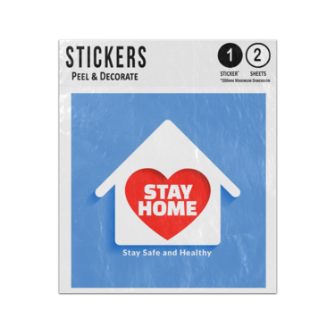 Picture of White House With Red Heart Stay Home Safe And Healthy Lettering Sticker Sheets Twin Pack