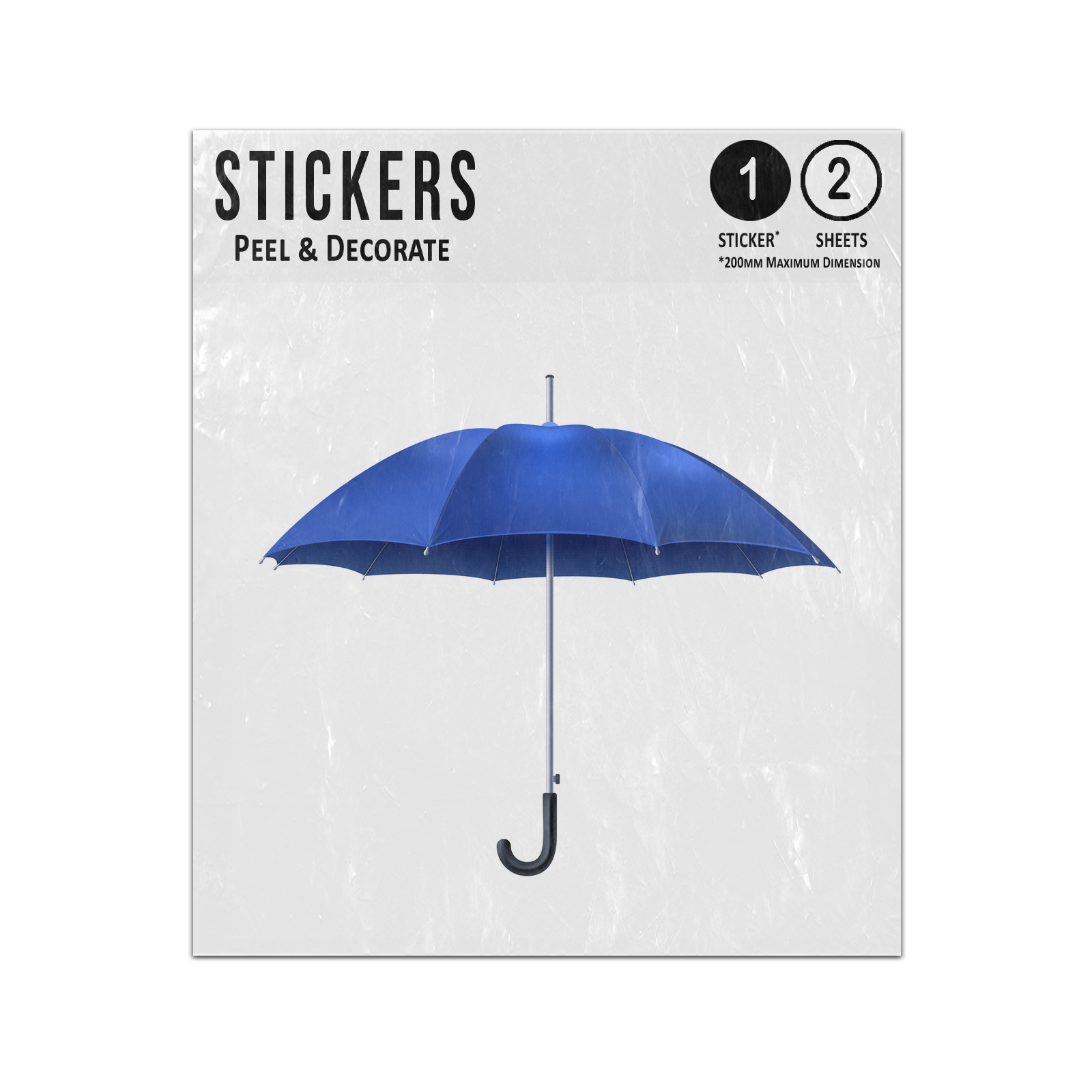 Picture of Autumn Blue Single Umbrella Rain Shower Realistic Sticker Sheets Twin Pack