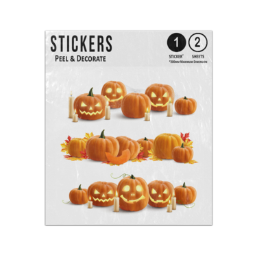 Picture of Autumn Halloween Pumpkins Candles Decorated Collection Sticker Sheets Twin Pack