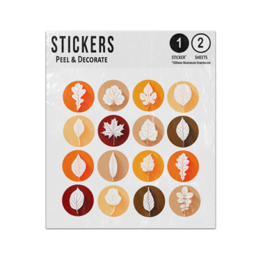 Picture of Autumn Leaves Badges Orange Yellow Brown Oak Sycamore Sticker Sheets Twin Pack