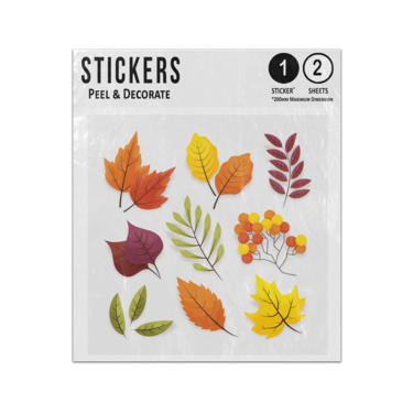 Picture of Autumn Leaves Collection Berries Rowan Sycamore Yellow Red Sticker Sheets Twin Pack