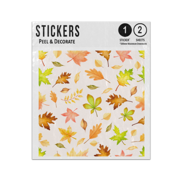 Picture of Autumn Leaves Fall Drift Elegant Bright Seamless Pattern  Sticker Sheets Twin Pack