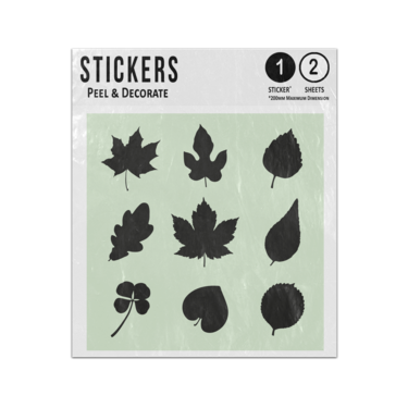 Picture of Autumn Leaves Silhouette Pattern Black Clover Sycamore Oak Sticker Sheets Twin Pack