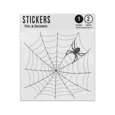 Picture of Autumn Spider Web Halloween Black Outline Spooky Outline Sticker Sheets Twin Pack