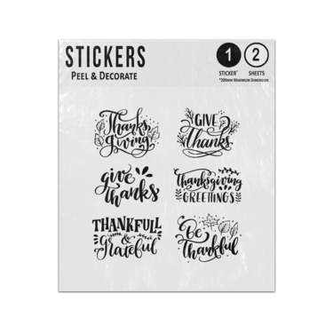 Picture of Autumn Thanksgiving Thankful Grateful Greetings Text Badges Sticker Sheets Twin Pack