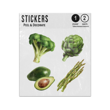Picture of Autumn Vegetables Broccoli Artichoke Avocado Asparagus Set Sticker Sheets Twin Pack