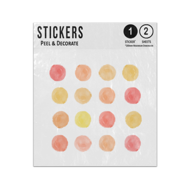 Picture of Autumn Watercolour Dots Orange Yellow Red Seamless Pattern Sticker Sheets Twin Pack
