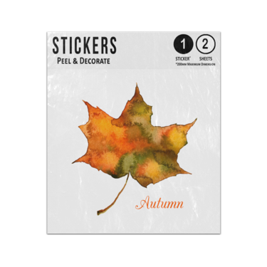 Picture of Autumn Watercolour Sycamore Leaf Green Orange Turning Fall Sticker Sheets Twin Pack